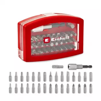 Einhell BELT CLIP 118495 32 dalių atsuktuvų antgalių rinkinys su Phillips, PoziDriv, plokščiais, Torx ir apsauginiais Torx antgaliais, dėkle su diržo segtuku