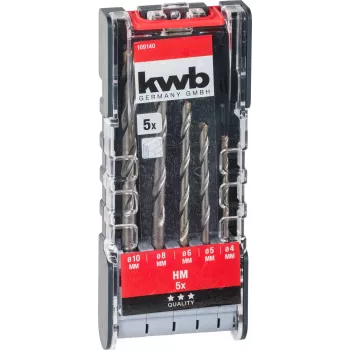 kwb 109140 grąžtų betonui rinkinys su karbido antgaliais, 5 dalių, 4-10 mm