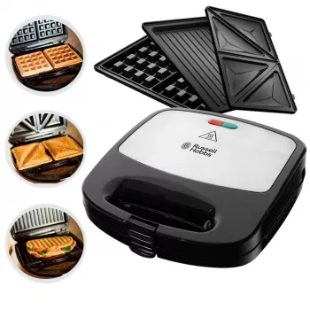 Russell Hobbs Creations 3-in-1 sumuštinių keptuvė, juoda/nerūdijantis plienas
