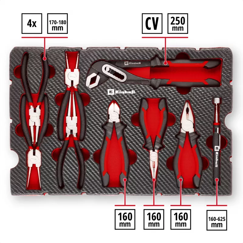 Einhell įrankių padėklas replių rinkinys 9 dalių E-Case S-F (370522)