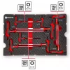 Einhell 370526 9 dalių įdėklų rinkinys E-Case dėklui, raudona/juoda