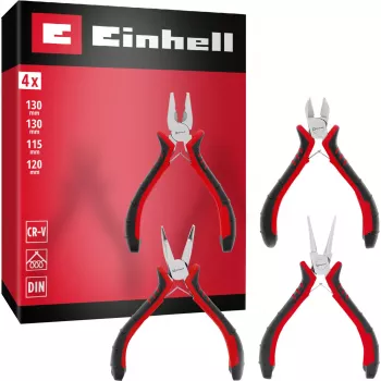 Einhell 370532 Replės, 3 dalių rinkinys | Chromo vanadžio plienas | Kombinuotos, šoninės ir ilgasnukės replės