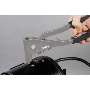 kwb 407200 aklinų kniedžių kniedytuvas su 4 antgaliais (2,4–4,8 mm), rankinis kniedytuvas aliuminio ir plieno kniedėms