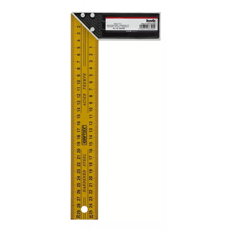 KWB 066390 plastikinis kampamatis 0-180° su 150 mm ilgio kojelėmis