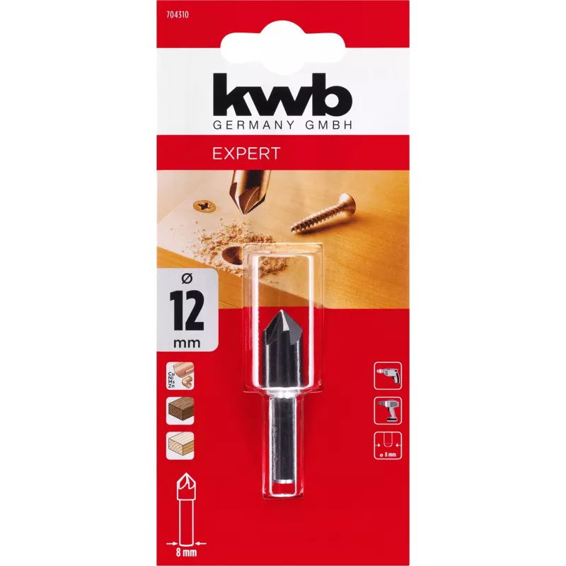 KWB grąžtas-nuželdėtuvas HSS 5 griovelių 12 mm DIN 335 C 704310