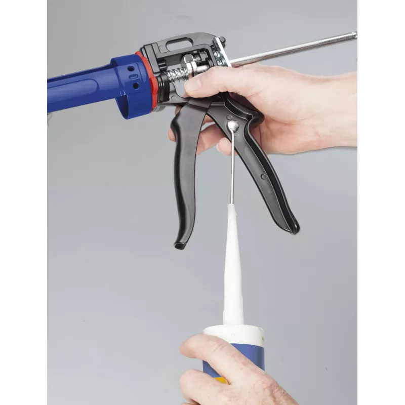 kwb 932000 rankinis kasečių dozatorius 310 ml sandariklio kasetėms, plieninis rėmas, raudonas/juodas