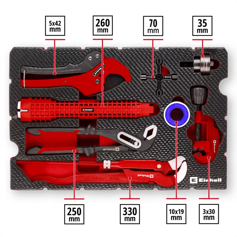 Einhell 370527 įdėklų rinkinys dėklui, 8 dalių (370527)