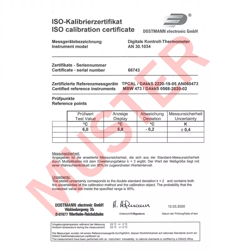 TFA Dostmann LT-102 laidas termometras baltas (30.1034.K)