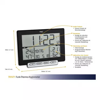 TFA Dostmann 30.3058.01 Trinity belaidis termo-higrometras