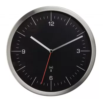 TFA Dostmann 60.3544.01 radio valdomas sieninis laikrodis, 245 mm nerūdijančio plieno korpusas, slenkantis mechanizmas