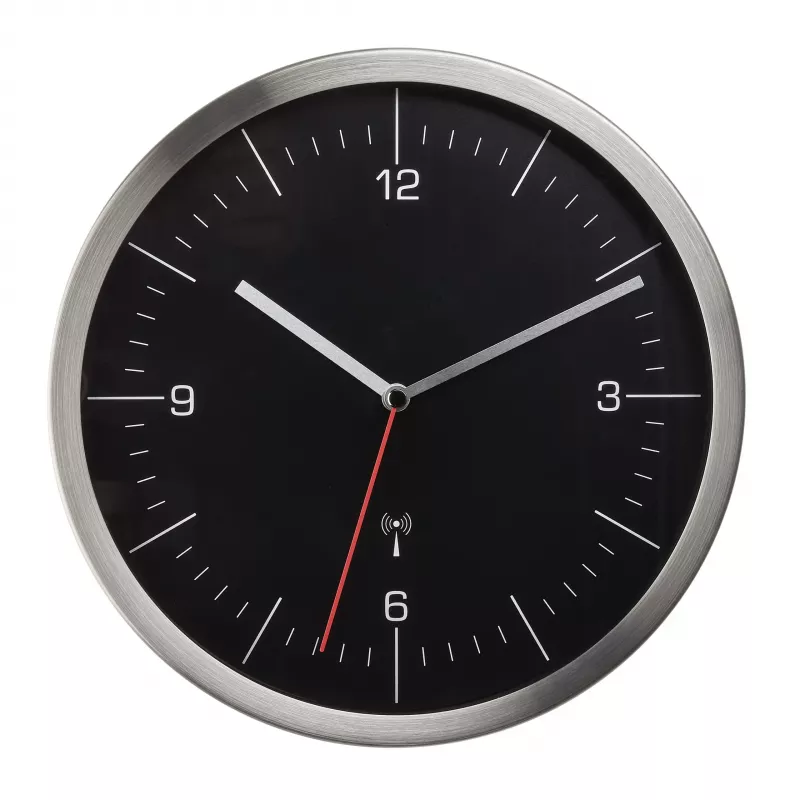 TFA Dostmann 60.3544.01 radio valdomas sieninis laikrodis, 245 mm nerūdijančio plieno korpusas, slenkantis mechanizmas