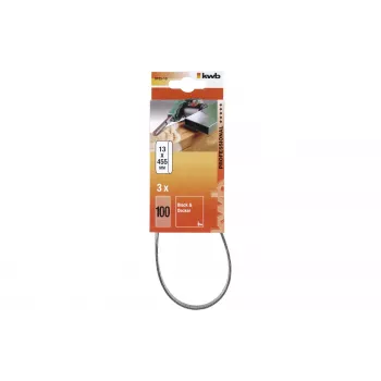 KWB 910510 šlifavimo juostelių rinkinys, 100 grūdėtumo, 457 mm x 13 mm, 3 vnt.