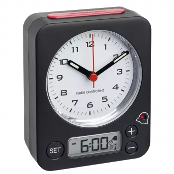 TFA Dostmann Combo mechaninis žadintuvas juodas-raudonas (60.1511.01)