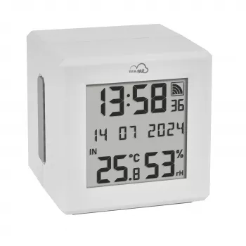 TFA Dostmann TFA.me pradinis rinkinys su WLAN tinklų sietuvu ir 2 KLIMA@HOME belaidžiais termo-higrometrais, juodas/baltas 35.8109.02