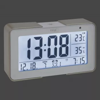 TFA Dostmann 60.2540.53 radijo bangomis valdomas žadintuvas, auksinis/baltas