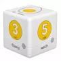 TFA Dostmann Cube Timer skaitmeninis virtuvės laikmatis, baltas/geltonas, atgalinė ir tiesioginė laiko atskaita, 99 min 59 sek., LCD, garsinis signalas, 2x AAA komplekte 38.2041.07