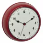 TFA Dostmann 60.3541.05 Radijo bangomis valdomas sieninis laikrodis, apvalus, raudono metalo rėmas, stiklo dangtelis, 240 mm skersmens
