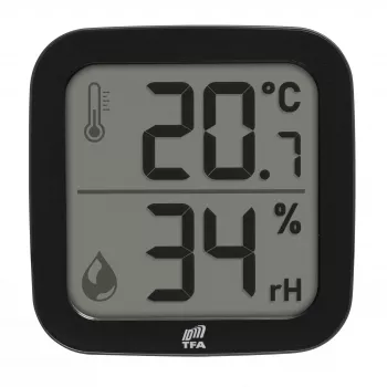 TFA Dostmann 30.3908.01 ID-A0 patalpų belaidis termo-drėgmės jutiklis, 868 MHz, temperatūra -10 iki +60°C, drėgmė 1-99% RH
