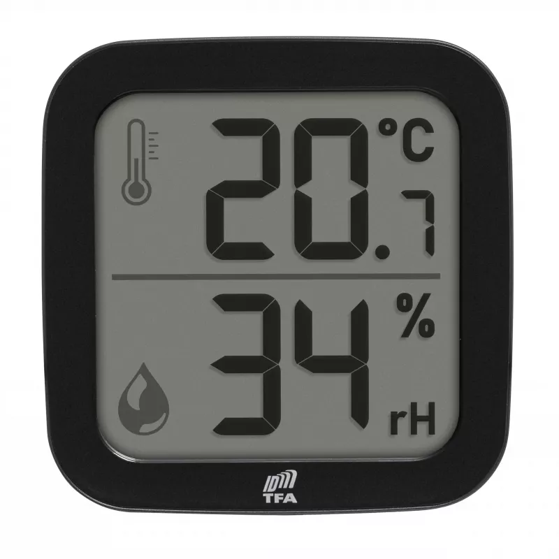 TFA Dostmann 30.3908.01 ID-A0 patalpų belaidis termo-drėgmės jutiklis, 868 MHz, temperatūra -10 iki +60°C, drėgmė 1-99% RH