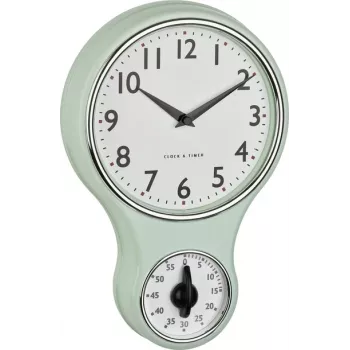 TFA Dostmann 60.3073.20 kvarcinis mechaninis sieninis laikrodis 196 mm x 58 mm mėtų spalvos