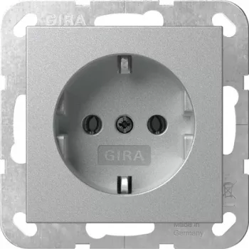 GIRA 418026 SCHUKO lizdas System 55, įleidžiamas, aliuminio spalvos