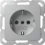 GIRA 418026 SCHUKO lizdas System 55, įleidžiamas, aliuminio spalvos