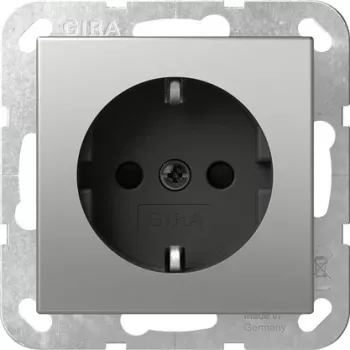 Gira System 55 Schuko lizdas, nerūdijantis plienas, 1 vietos, įleidžiamas, 16 A 4453600