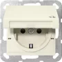 GIRA 441401 SCHUKO kištukinis lizdas su atlenkiamu dangteliu, System 55, kreminės baltos spalvos