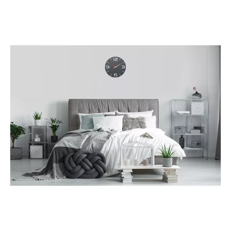 TFA Dostmann Design radijo bangomis valdomas sieninis laikrodis Contour, juodas/baltas (60.3536.10)