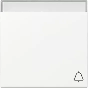 Gira System 55 dangtelis su varpelio simboliu ir žymėjimo lauku, Pure White Silk Matt 367327
