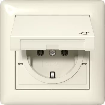 Gira 415701 SCHUKO lizdas su dangteliu, IP44, grynai balta