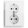 Gira Schuko lizdas 2 vietų Pure White Glossy 0783112