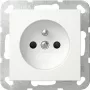 GIRA 448503 Schuko kištukinis lizdas su atlenkiamu dangteliu, System 55, blizgiai balta