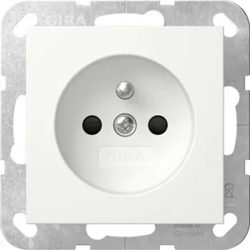 GIRA 448527 Schuko lizdas su atverčiamu dangteliu ir žymėjimo lauku, System 55, grynai balta