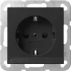 Gira 4170005 SCHUKO lizdas su LED orientaciniu apšvietimu ir šviesumo jutikliu, System 3000, gryna balta blizgi