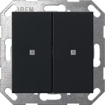 Gira KNX 2-jų padėčių svirtelė, juoda su rodyklių simboliais, System 55 5173005