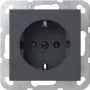 Gira System 55 SCHUKO lizdas su atlenkiamu dangteliu, antracito spalvos 418028