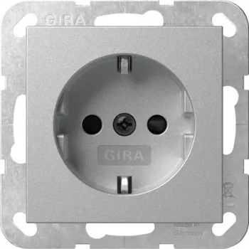 Gira SCHUKO lizdas su LED orientaciniu apšvietimu ir apsaugine langine, grynai balta 475526