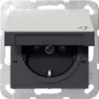 Gira SCHUKO lizdas su atlenkiamu dangteliu ir apsaugine užsklende, nerūdijantis plienas, 1 vietos, įleidžiamas, 16 A, 250 V 4414600