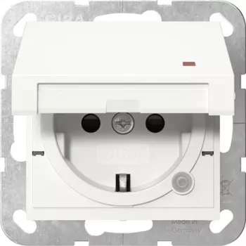 Gira System 55 Schuko lizdas su kontroliniu LED, grynai balta 455227