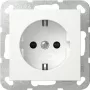 GIRA 475503 SCHUKO lizdas su LED orientaciniu apšvietimu, padidinta apsauga nuo prisilietimo, blizgus baltas