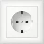Gira Standard 55 SCHUKO kištukinis lizdas, 1 lizdas, blizgiai balta, įleidžiamas, 16 A, 250 V 444027