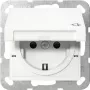 GIRA 475403 SCHUKO lizdas su atlenkiamu dangteliu, padidinta apsauga nuo kontakto, System 55, grynai balta