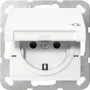 Gira 475427 SCHUKO lizdas su atlenkiamu dangteliu, System 55, blizgus grynas baltas