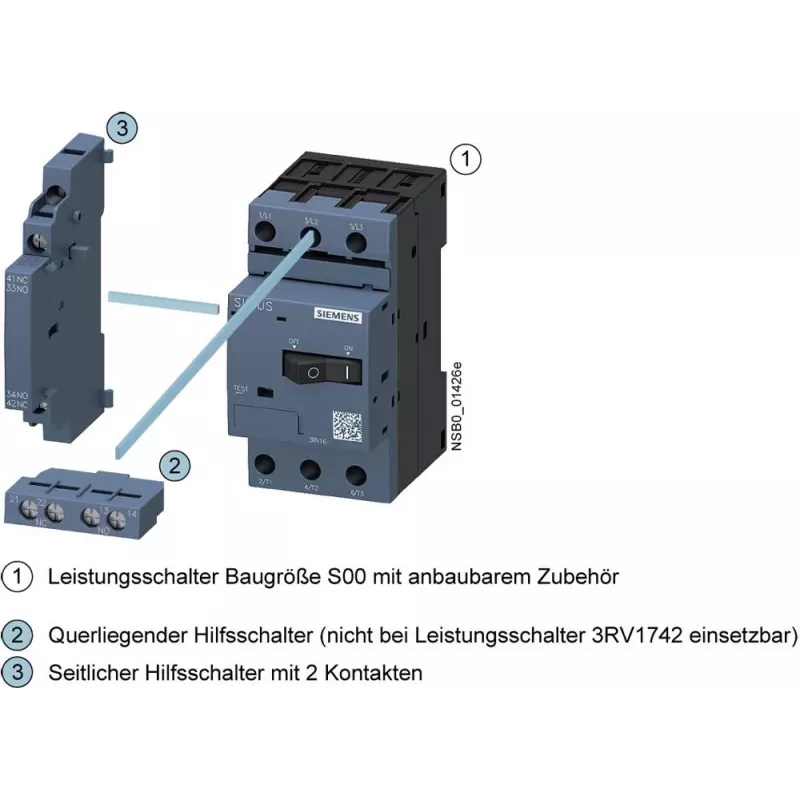 Siemens SIRIUS 3RV1 variklio apsaugos automatinis jungiklis 3RV1611-1AG14, 0,7-1,0 A, 3 polių, varžtiniai gnybtai