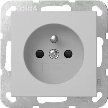 GIRA 4485015 Schuko elektros lizdas su įžeminimo kontaktu, System 55, blizgus grynas baltas
