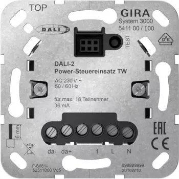 Gira System 3000 DALI-2 galios valdymo įdėklas Tunable White 541100