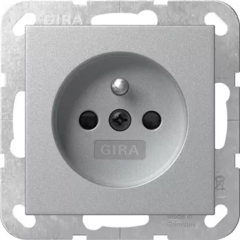 Gira System 55 Schuko kištukinis lizdas su įžeminimo kontaktu, grynos baltos blizgios spalvos, 16 A, įleidžiamas 448526