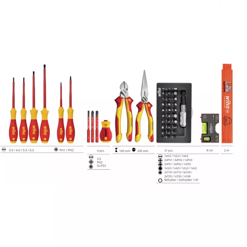 Wiha Basic Set L Electric 46 dalių VDE izoliuotų įrankių rinkinys 47312