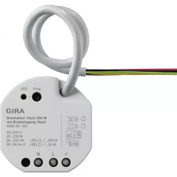 Gira Dimming Actuator 1-gang 200 W Flush-Mounted KNX Secure 506500